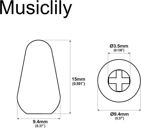 Musiclily Pro Metric 3.5mm Guitar 5 Way Pickup Switch Tips Strat Lever Switch Caps Switch Knobs for Import Strat Style Electric Guitar, White (Set of 2) in Saudi Arabia