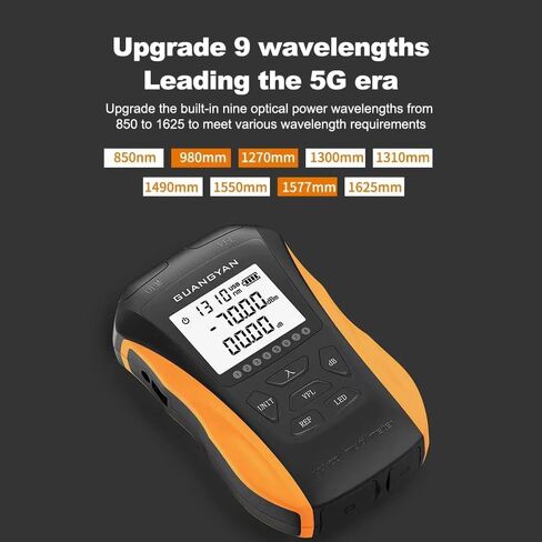 4 in 1 Optical Power Meter FC/SC/ST Universal Interface Fiber Tester Built-in 15Mw Visual Fault Locator, RJ45 Cable Tester, LED Light, Li-ion Battery USB Charge (OPM-70+10&VFL15KM) in Saudi Arabia