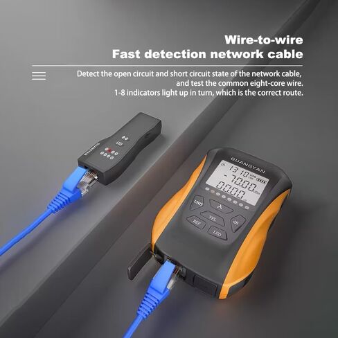 4 in 1 Optical Power Meter FC/SC/ST Universal Interface Fiber Tester Built-in 15Mw Visual Fault Locator, RJ45 Cable Tester, LED Light, Li-ion Battery USB Charge (OPM-70+10&VFL15KM) in Saudi Arabia