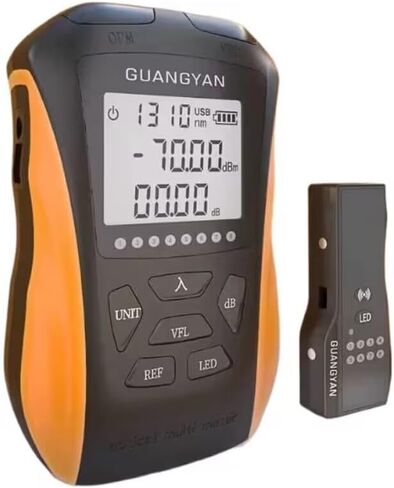 4 in 1 Optical Power Meter FC/SC/ST Universal Interface Fiber Tester Built-in 15Mw Visual Fault Locator, RJ45 Cable Tester, LED Light, Li-ion Battery USB Charge (OPM-70+10&VFL15KM) in Saudi Arabia