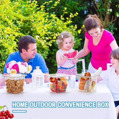 مجموعة أوعية طعام بلاستيكية شفافة مكونة من 15 قطعة، صينية طعام شفافة مقاس 1/6 مع غطاء وملقط وملاعق وملصقات وحاوية تخزين طعام قابلة للتكديس في المطاعم والفنادق ومقلاة تجارية للفواكه والخضروات (بعمق 6 بوصات) in Kuwait