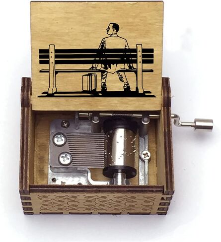 صندوق موسيقى Forrest Music Box Gump Print Music Box Hand Crank للرجال والنساء in Saudi Arabia