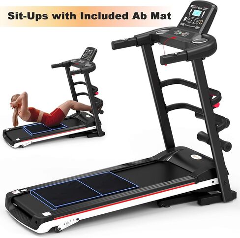 Ksports Treadmill Bundle | Electric Folding Incline Treadmill with Auto/Manual Incline, Sit Ups Rack/Strap & Ab Mat, Dumb Bells (only for AEP & LJJ models) | Running Machine with Bluetooth Smart APP in Saudi Arabia
