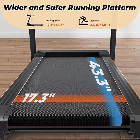 Treadmills for Home with 15% Auto Incline and 320 lbs Capacity, 3.5 HP Folding Electric Treadmill Max 8.7 MPH Speed, Running Machine with Bluetooth Speaker and APP Control for Home Office in Saudi Arabia