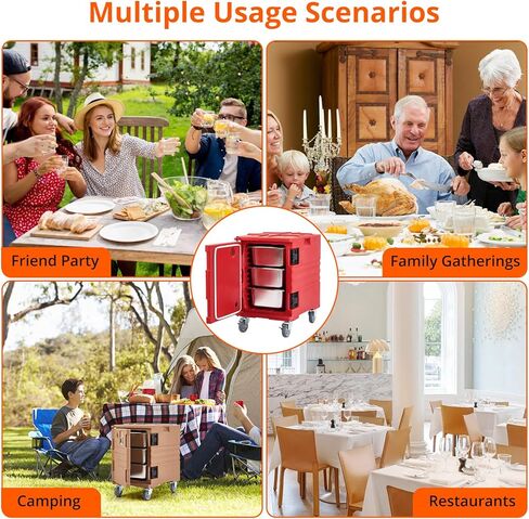 سخان طعام لتقديم الطعام، طعام معزول، سعة 82 كيو تي، مقبض وتصميم قابل للتكديس لسهولة النقل، عزل جيد، إغلاق قوي in Kuwait