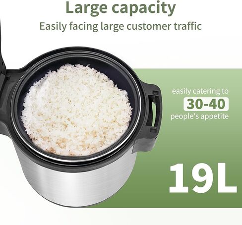 100 Cup Electric Rice Warmer, 19L Commercial Rice Warmer (Warm Function Only, Not Cooker), Sushi Rice Warmer Food Warmer Soup Warmer Restaurant in Saudi Arabia