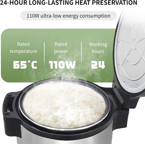 100 Cup Electric Rice Warmer, 19L Commercial Rice Warmer (Warm Function Only, Not Cooker), Sushi Rice Warmer Food Warmer Soup Warmer Restaurant in Saudi Arabia