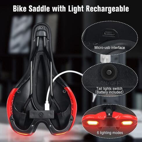 Bike Seat,Bike Seat Cushion,Bike Seat Cushion for Men&Women Comfort,with Rechargeable 360mAh Lithium Battery in Saudi Arabia