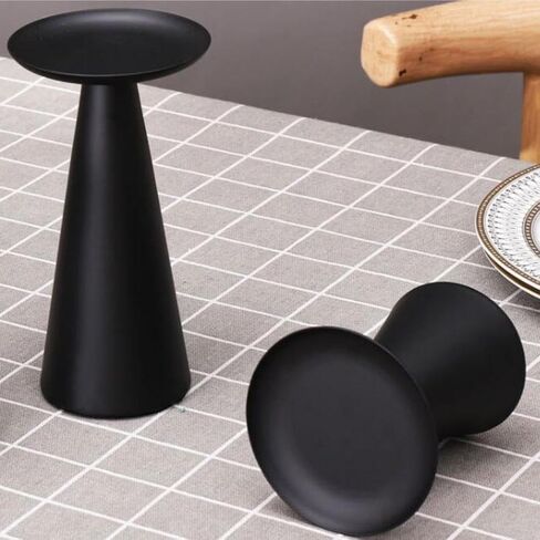 Black Candle Holder Set of 3 Pillar Candle Holders Short Candle Stand Vintage Rustic Farmhouse Table Centerpiece Room Decor Tea Party Decorations in Saudi Arabia