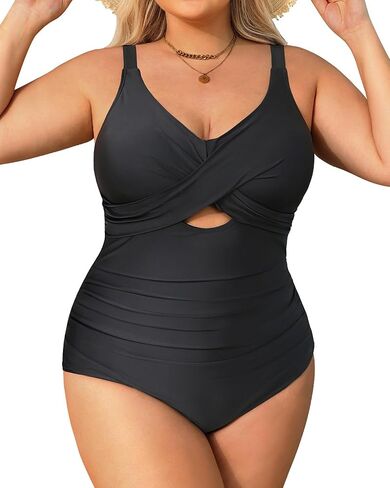 Daci Plus Size One Piece Swimsuits - Tummy Control Bathing Suit for Women Cutout Swimwear in Saudi Arabia