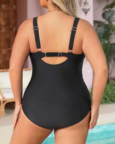 Daci Plus Size One Piece Swimsuits - Tummy Control Bathing Suit for Women Cutout Swimwear in Saudi Arabia