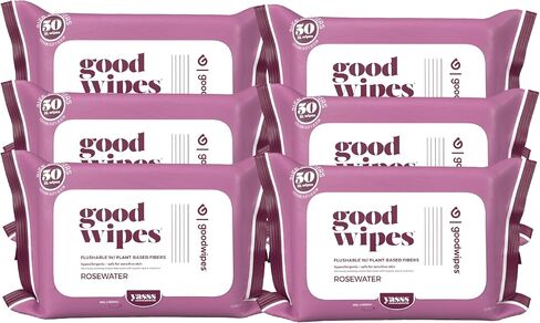 Goodwipes Flushable Butt Wipes, Cedar Scent with Botanicals, Dispenser for At-Home Use, with Aloe, Septic and Sewer Safe & Never Dries Out (60 Count) in Saudi Arabia