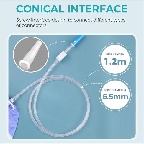كيس تصريف بولي مع غرفة مضادة للارتجاع، كيس بول بحجم 1500 مل (5 عبوات) in Kuwait