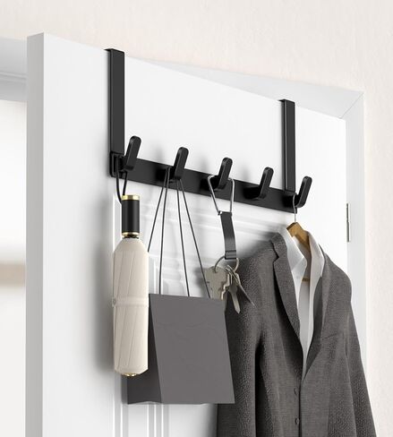 Over The Door Hooks Hanger with Extended Brackets for Easy Use by Women - Bathroom Accessories Towel Rack Organization - 1 Pack, White in Saudi Arabia