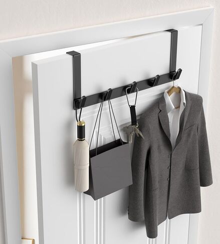 Over The Door Hooks Hanger with Extended Brackets for Easy Use by Women - Bathroom Accessories Towel Rack Organization - 1 Pack, White in Saudi Arabia