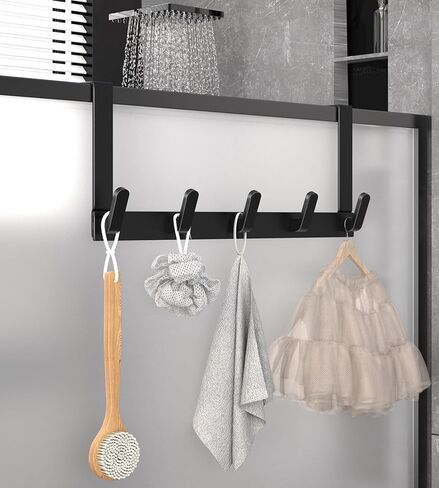 Over The Door Hooks Hanger with Extended Brackets for Easy Use by Women - Bathroom Accessories Towel Rack Organization - 1 Pack, White in Saudi Arabia