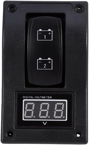 Test Panel with Voltmeter, 12V DC Marine Boat Voltmeter LED Dual Battery Test Panel Rocker Switch On Off for Solar Battery Monitor Car Motor Panel Mount in Saudi Arabia