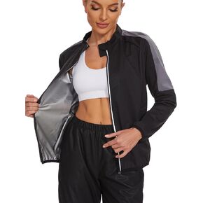 LAZAWG Body Sauna Suit For Women Plus Size Sauna Top Slimming Fitness Sauna Jacket Womens Sweat Jackets Exercise Gym Running