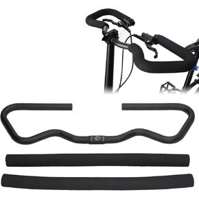 Bike Butterfly Handlebar, 25.4mm Aluminum Alloy Bike Rest Bar with 2Pcs Sponge Cover for Mountain Bike Road Bike Cycling