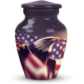 YATSKIA Black Eagle Urn - American Flag Keepsake for Adult Human Ashes - Cremation Urn Human Ashes - Mini Keepsake Urns - Small Cremation Keepsake - Mini Urn for Human Ashes Adult Female & Male