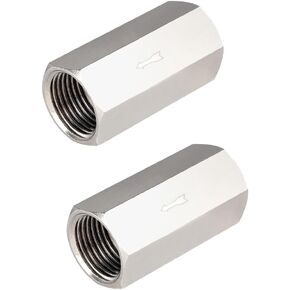 Nickel-Plated Copper 1/4" G Female Air Check Valve Full Port One-Way Non-return (Pack of 2)