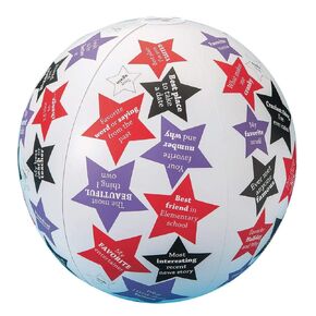 S&S Worldwide Toss 'n Talk-About Great Openers Ball, Ice Breaker Game. Beach Ball Style Ball, 24" Flat Diameter. Includes Activity Guide.