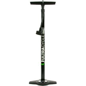 Thrust - Black, 160 PSI - 32mm Steel Barrel and Composite Base, Easy-to-Read Gauge, Fits Schrader and Presta Valves