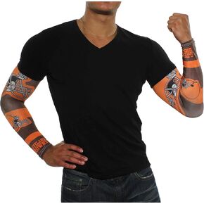 Littlearth unisex-adult NFL Cleveland Browns 1 Strong Arms Tattoo Sleeves, Team Color, 17" wrist to bicep