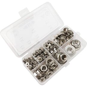 110PCS 304 Stainless Steel Hex Flange Nuts Assortment Kit, 7 Metric Sizes M3 M4 M5 M6 M8 M10 M12 in Saudi Arabia