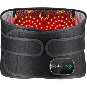 Cordless Heating Pad Back Massager Brace, Heated Back Brace Vibration Wrap, Heated Back Belt, 5000mAh Rechargeable Battery Operated Heat Pad