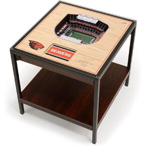طاولة نهاية مضاءة من YouTheFan Oregon State Beavers مكونة من 25 طبقة، مقاس واحد، ألوان الفريق