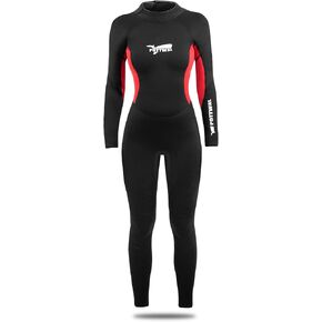 Pottwal Women/Men, 2.5mm Neoprene Full Body Wet Suits with Back Zip, UV Protection Dive Suit for Surfing Swimming Diving
