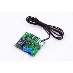 NOYITO Digital Temperature Controller Module -58℉ to +257 ℉ Temperature Control Switch NTC Waterproof Sensor Probe - Green LED Display Suitable for kinds of temperature control system (5V)