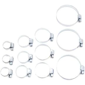 Wideskall® 12 Piece Adjustable 5/8"-2" inch Range Zinc Plated Steel Worm Gear Hose Clamps Assortment Kit