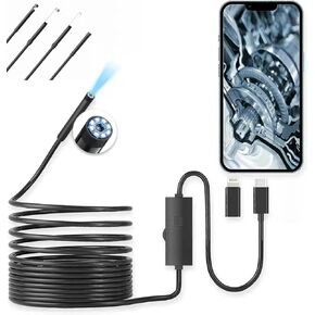 HD Endoscope Camera with Light,Type C and Lighting Borescope for Android and iPhone ios,16.4 Ft,1920P