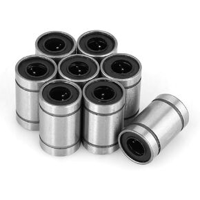 Linear Motion Ball Bearing Bushing, 8pcs LM6UU 6mm for 3D Printer CNC Parts, Bearing Steel for Low Noise and Long Service Life