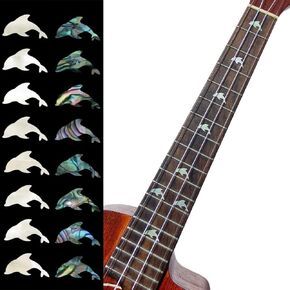 Fretboard Markers Inlaystickers Decals for Ukulele - Dolphins (2 Colours Set)