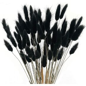 17inch Bunny Tails Dried Flowers, Natural Rabbit Tail Grass, Boho Lagurus Ovatus Eternal Florals for Wedding, Home Centerpieces Decoration, Flower Arrangements, Photo Props (Orange 60pcs)