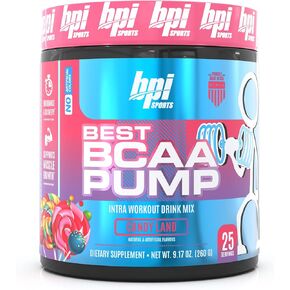BPI Sports BEST BCAA PUMP - BCAA Powder Intra Workout Sports Drink with Branched Chain Amino Acids for Hydration & Recovery, for Men & Women - Candy Land - 25 Servings