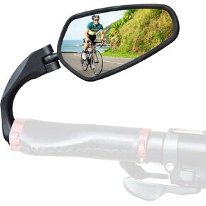 2 Pack Bike Mirror Handlebar Mirror 360°Angle Adjustable Rear View Universal Mirror for Left and Right Flat Handlebar for Mountain Bike Folding Bike Hybrid Bike, Pair