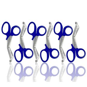 Cynamed Set of 6 Trauma Paramedic EMT Shears Scissors 7.25"- Made of Premium Quality Stainless Steel - Ideal Gift for EMT, Nurses Doctors Firefighter and More (Red)