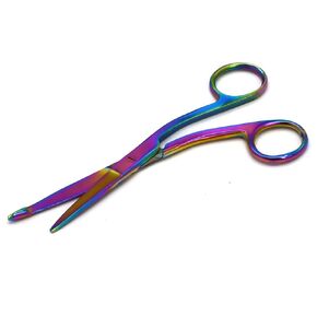 Knowles Bandage Scissors Angled Shank 5.5" Stainless Steel Medical Tweezers, Doctor Tools, Nurse Accessories (Gold)