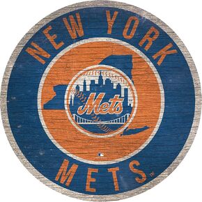 Fan Creations New York Mets 12" Circle with State and Team Logo Wood Sign