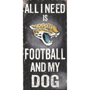 Fan Creations Jacksonville Jaguars Wood Sign - Football and Dog 6"x12"