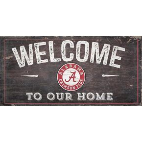 Fan Creations Alabama Crimson Tide 12" x 6" Distressed Welcome to Our Home Wood Sign