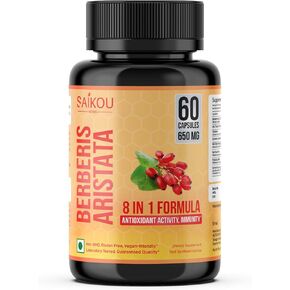 Berberine HCL Extract 1300mg with Milk Thistle, Ceylon Cinnamon, Gymnema Sylvestre & Turmeric - 60 Capsules