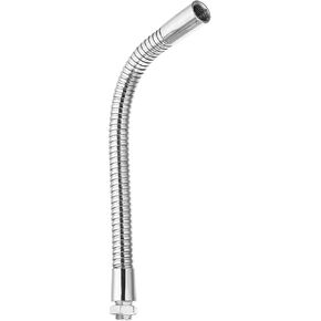 PATIKIL 7.9" Universal Gooseneck Hose, 1 Pcs M10 Fine Thread Metal Positioning Hose Flexible Arm Tube Extension for Lamp, DIY Equipment, Silver Tone