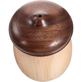 GLEAVI Toothpick Holder Dispenser Wood Cute Nut Shape Toothpick Dispenser Container Vintage Toothpick Storage Box Case for Home Restaurant Club Bar Party Light Brown S