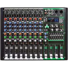 MIX-8 Professional DJ Audio Mixer 8-Channel Input with 99-bit DPS Reverb Chip Bluetooth USB Recording and MP3 Playback for Stage, Bar, Studio (MIX-8)