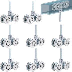 8 PCS Wheel Rollers, Gate Trolley Assembly Barn Door Rollers with 0.47 Inches Threads, 360-Degree Beam Trolley Rollers Applied for Mount Heavy Barn or Shed Sliding Doors in Saudi Arabia